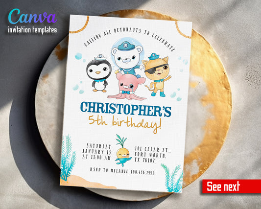 Octonauts customizable invitation template | Share or Print | CA157