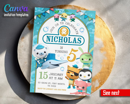 Octonauts customizable invitation template | Share or Print | GC160
