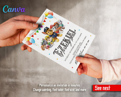 PAW Patrol customizable invitation template | Share or Print | HM802