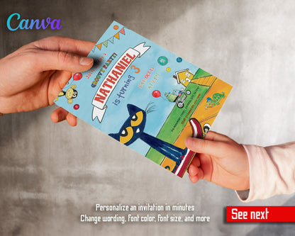 Pete the Cat customizable invitation template | Share or Print | SL878