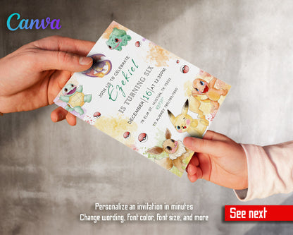 Pokemon Pikachu customizable invitation template | Share or Print | ZA876