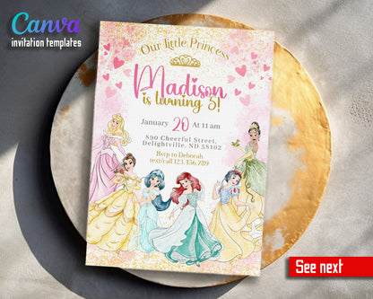 Disney Princess customizable invitation template | Share or Print | girl | IW166