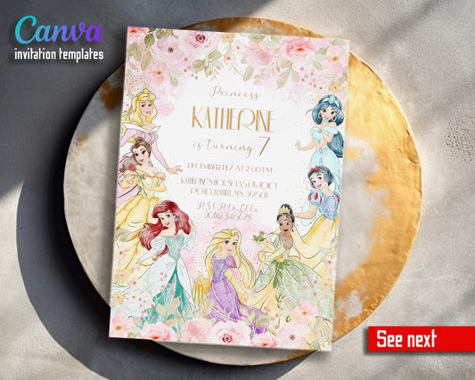 Disney Princess customizable invitation template | Share or Print | girl | IR843