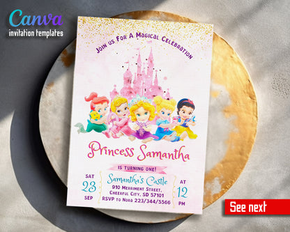 Disney Princess customizable invitation template | Share or Print | girl | XR918