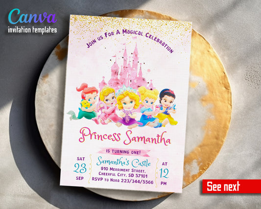 Disney Princess customizable invitation template | Share or Print | girl | XR918