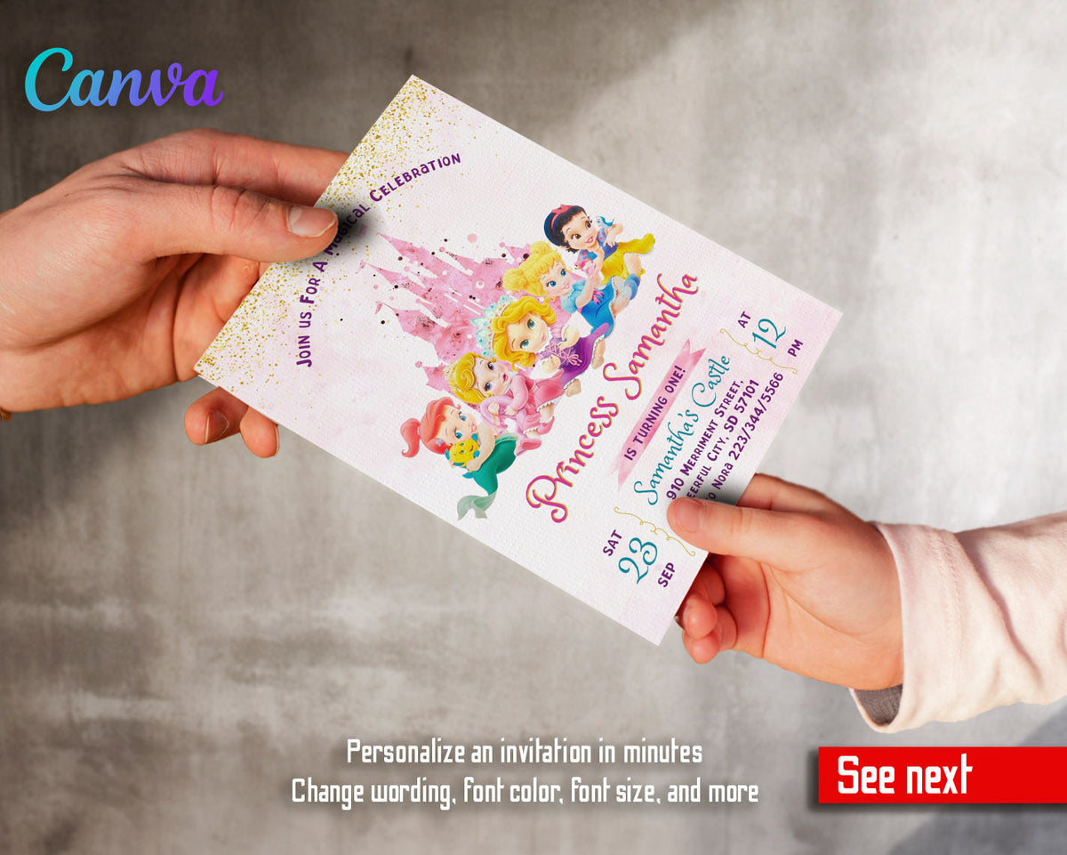 Disney Princess customizable invitation template | Share or Print | girl | XR918