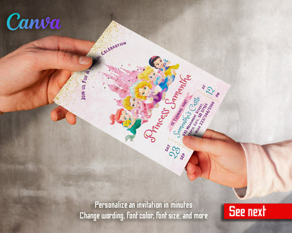 Disney Princess customizable invitation template | Share or Print | girl | XR918