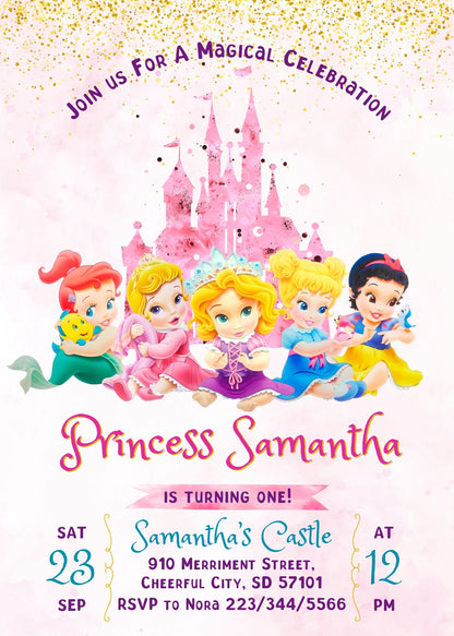Disney Princess customizable invitation template | Share or Print | girl | XR918