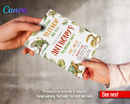 Reptile Lizard Snake customizable invitation template | Share or Print | RF825