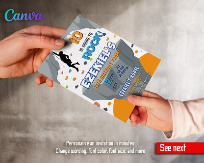 Rock Climbing customizable invitation template | Share or Print | HH897
