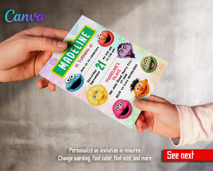 Sesame Street customizable invitation template | Share or Print | DY557
