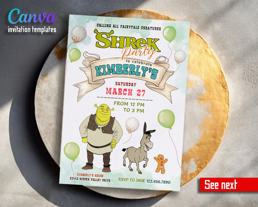Shrek customizable invitation template | Share or Print | PS361