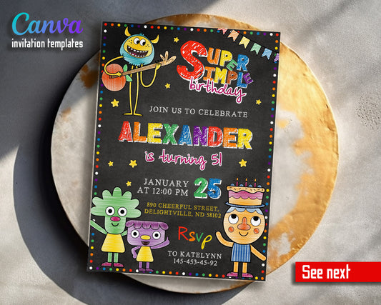Super Simple Songs customizable invitation template | Share or Print | SA011