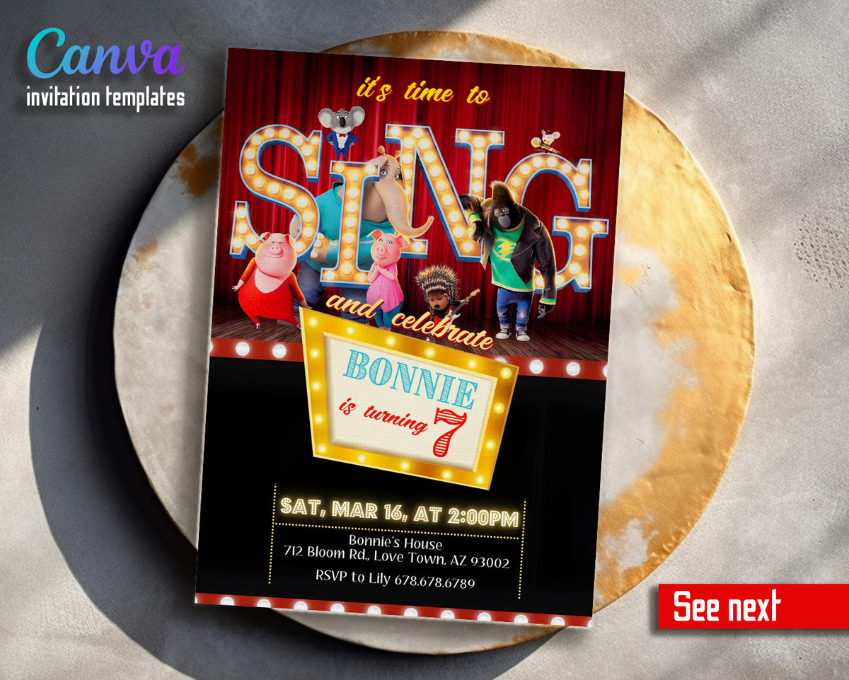 Sing Two Karaoke customizable invitation template | Share or Print | MW772