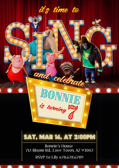 Sing Two Karaoke customizable invitation template | Share or Print | MW772