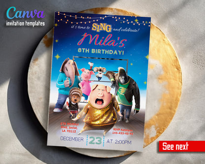 Sing Two Karaoke customizable invitation template | Share or Print | AE968