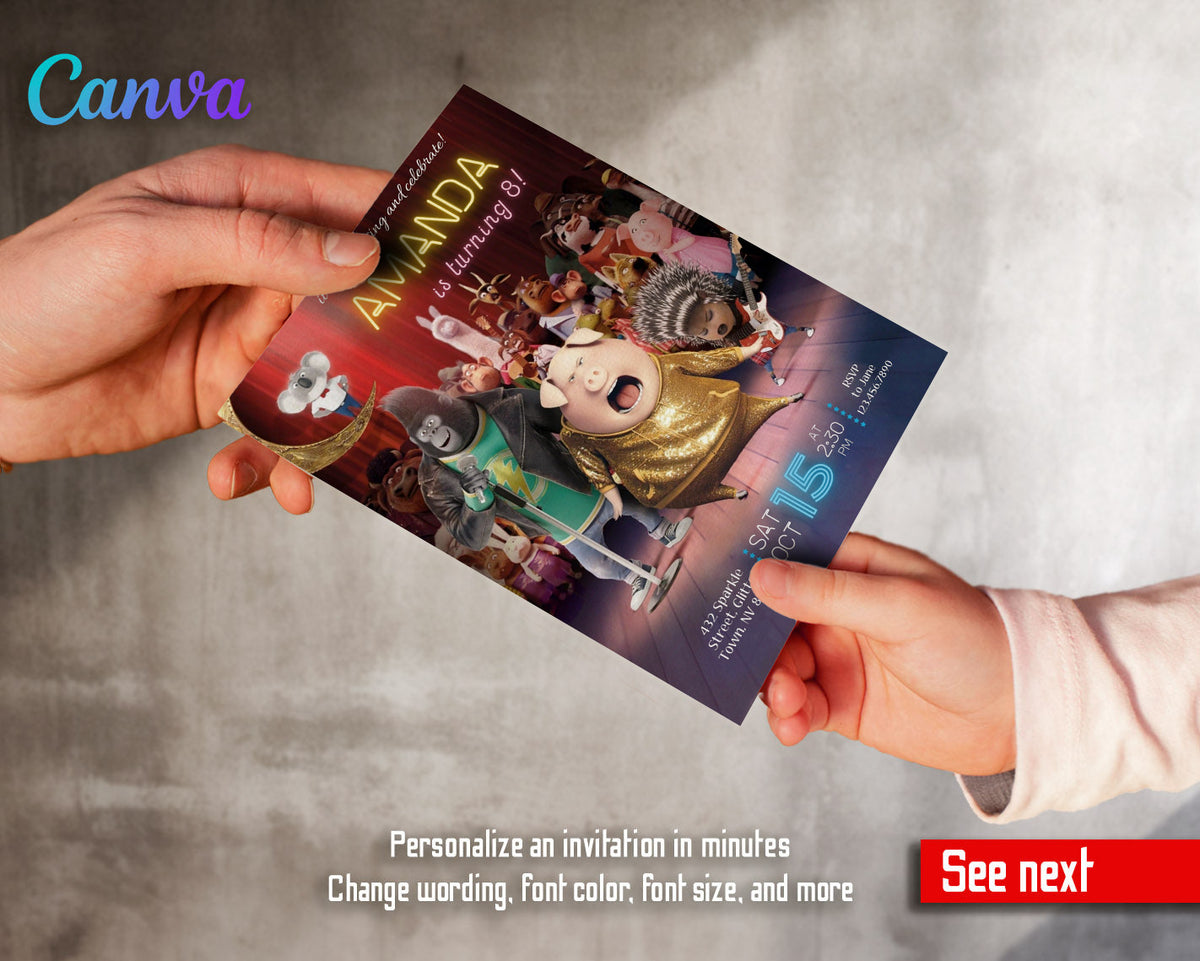 Sing Two Karaoke customizable invitation template | Share or Print | ZY449