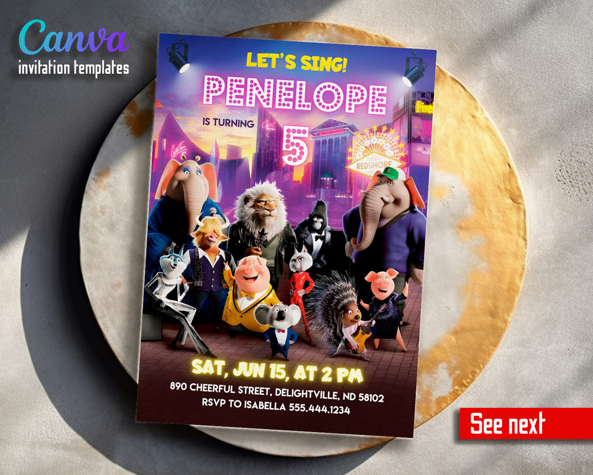 Sing Two Karaoke customizable invitation template | Share or Print | YR603