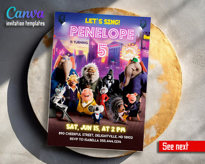 Sing Two Karaoke customizable invitation template | Share or Print | YR603