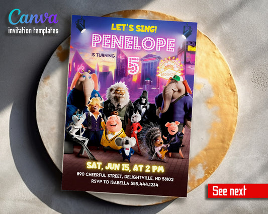 Sing Two Karaoke customizable invitation template | Share or Print | YR603