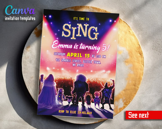 Sing Two Karaoke customizable invitation template | Share or Print | JO544