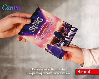Sing Two Karaoke customizable invitation template | Share or Print | JO544