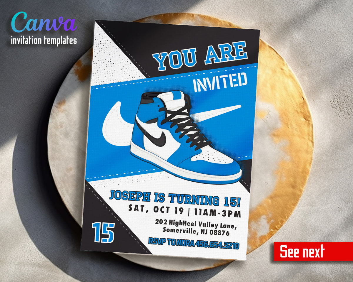 Sneaker Ball Air Jordan Nike customizable invitation template | Share or Print | XC292