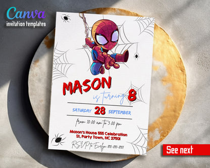 Spidey and His Amazing Friends customizable invitation template | Share or Print | boy | PH199