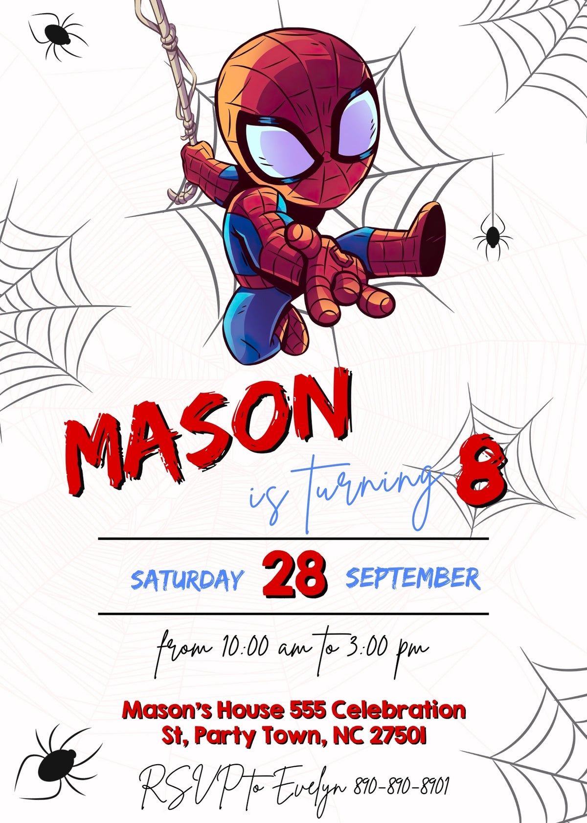 Spidey and His Amazing Friends customizable invitation template | Share or Print | boy | PH199