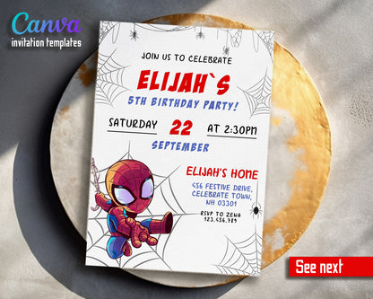 Spidey and His Amazing Friends customizable invitation template | Share or Print | boy | WJ854