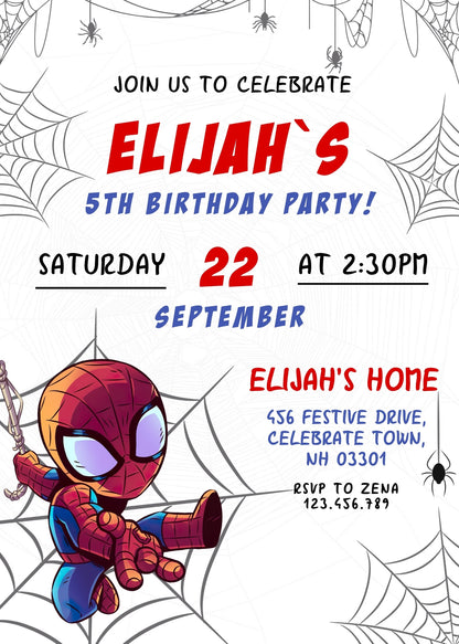 Spidey and His Amazing Friends customizable invitation template | Share or Print | boy | WJ854