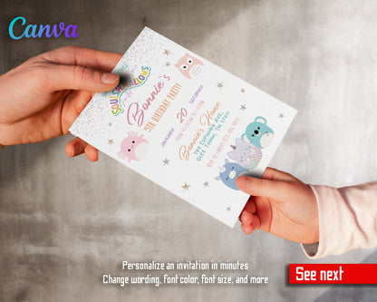 Squishmallows customizable invitation template | Share or Print | AM079