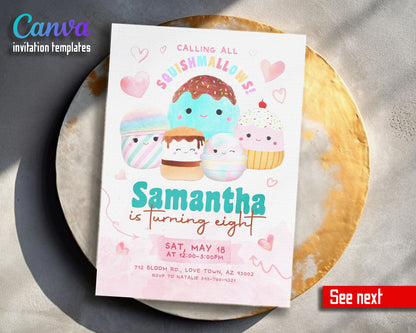 Squishmallows customizable invitation template | Share or Print | GC695