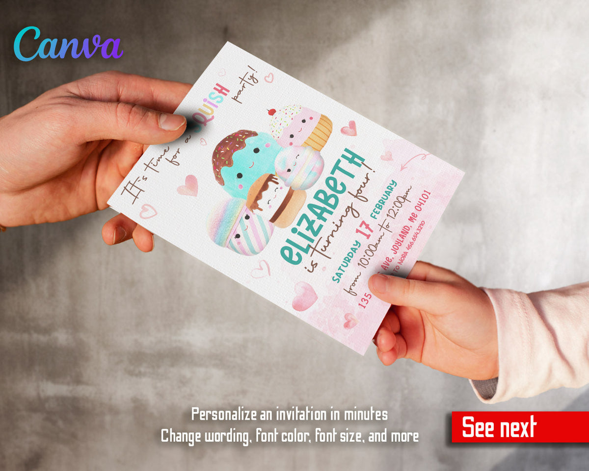 Squishmallows customizable invitation template | Share or Print | UQ383