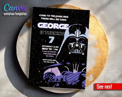Star Wars Darth Vader customizable invitation template | Share or Print | boy | GB582