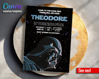 Star Wars Darth Vader customizable invitation template | Share or Print | boy | EE599