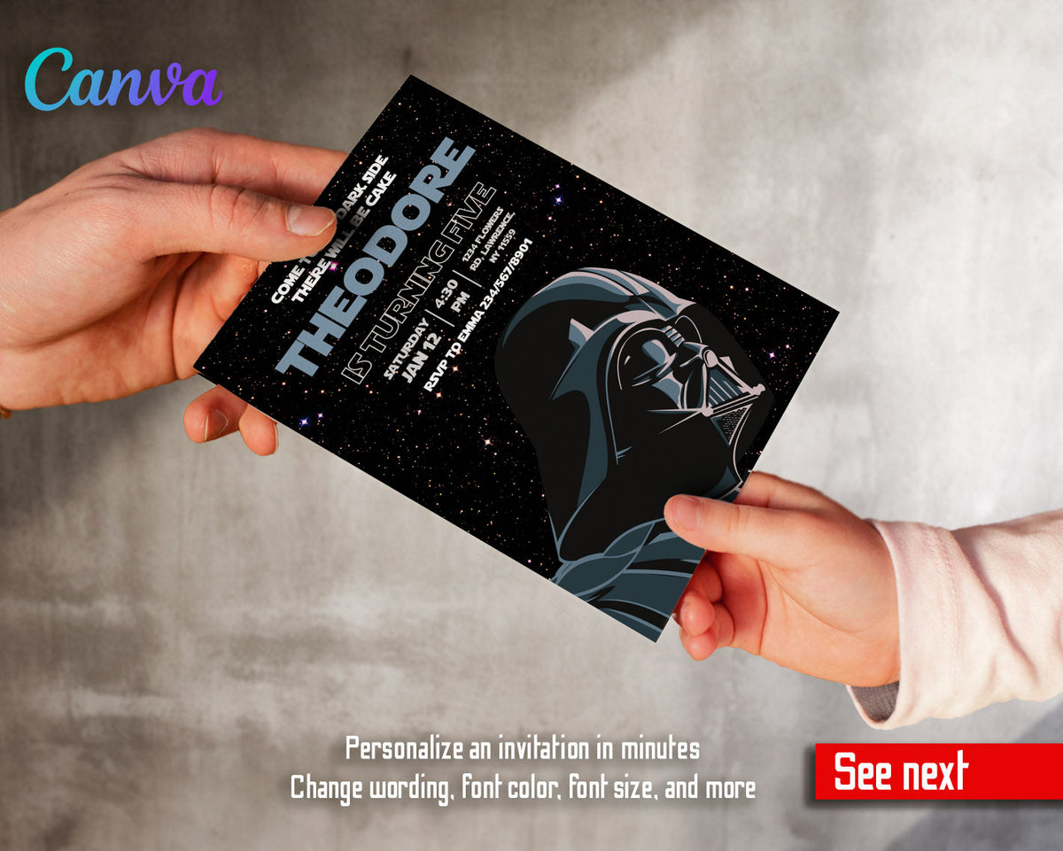 Star Wars Darth Vader customizable invitation template | Share or Print | boy | EE599