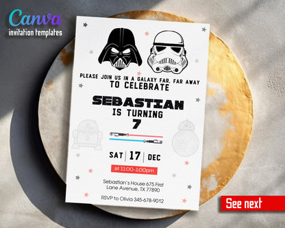 Star Wars Darth Vader customizable invitation template | Share or Print | boy | WC837