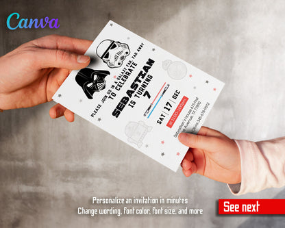 Star Wars Darth Vader customizable invitation template | Share or Print | boy | WC837