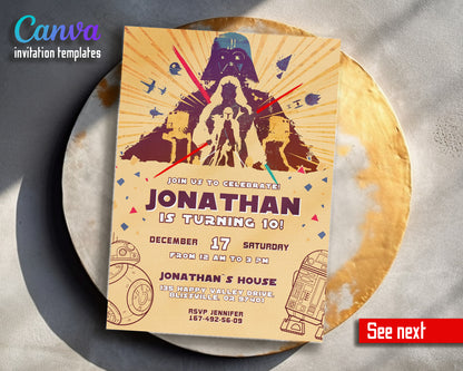 Star Wars Darth Vader customizable invitation template | Share or Print | boy | OO653