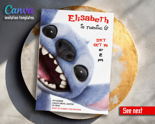 Lilo & Stitch Aloha customizable invitation template | Share or Print | RJ610