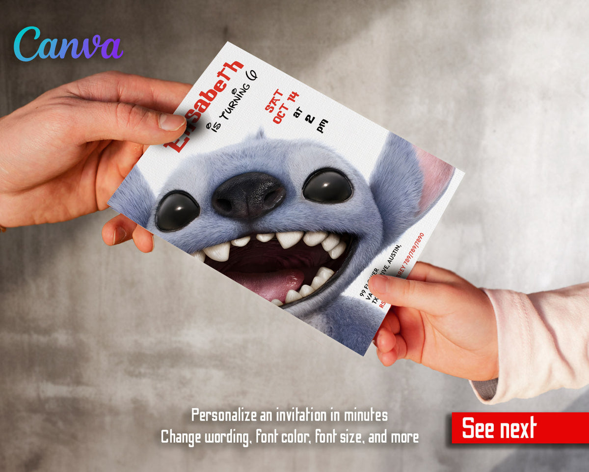 Lilo & Stitch Aloha customizable invitation template | Share or Print | RJ610
