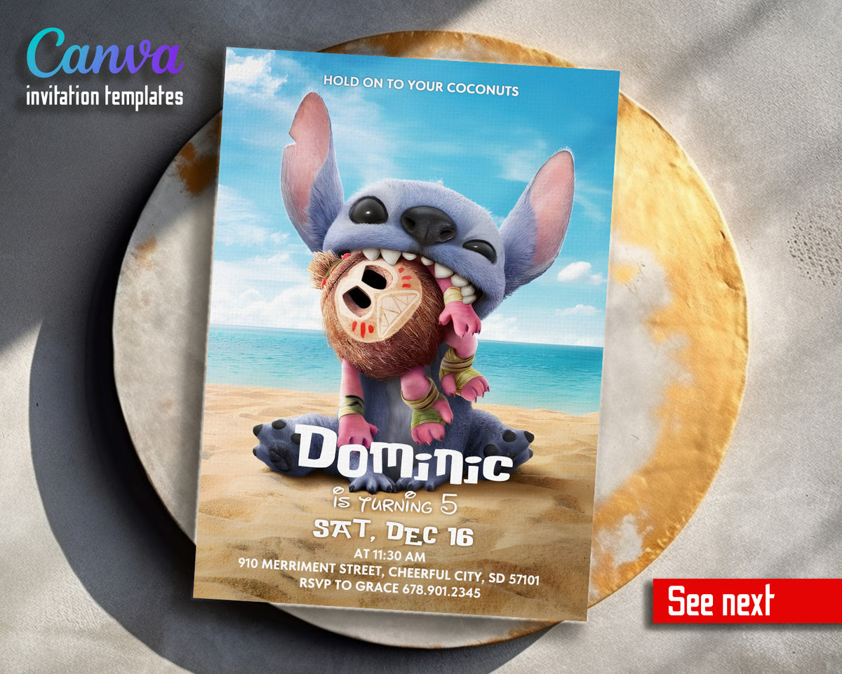 Lilo & Stitch Aloha customizable invitation template | Share or Print | NK070