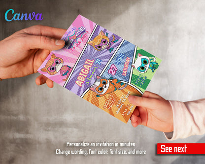 SuperKitties customizable invitation template | Share or Print | WE310