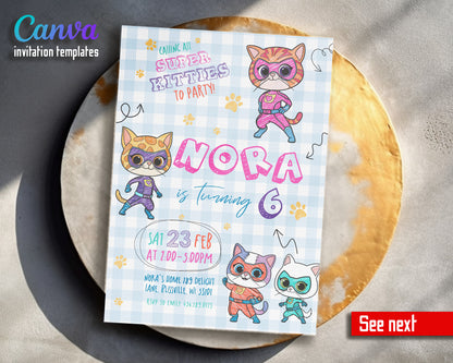 SuperKitties customizable invitation template | Share or Print | DB835