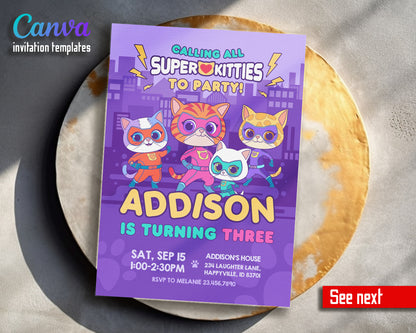 SuperKitties customizable invitation template | Share or Print | KF314