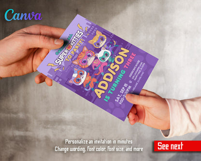 SuperKitties customizable invitation template | Share or Print | KF314