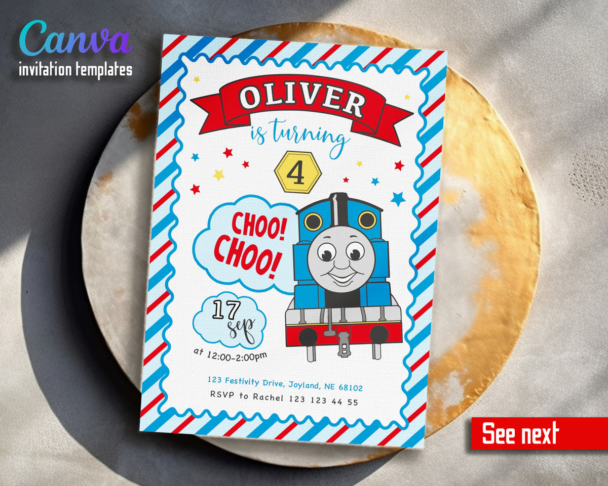 Thomas Train & Friends customizable invitation template | Share or Print | EJ466