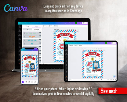 Thomas Train & Friends customizable invitation template | Share or Print | EJ466