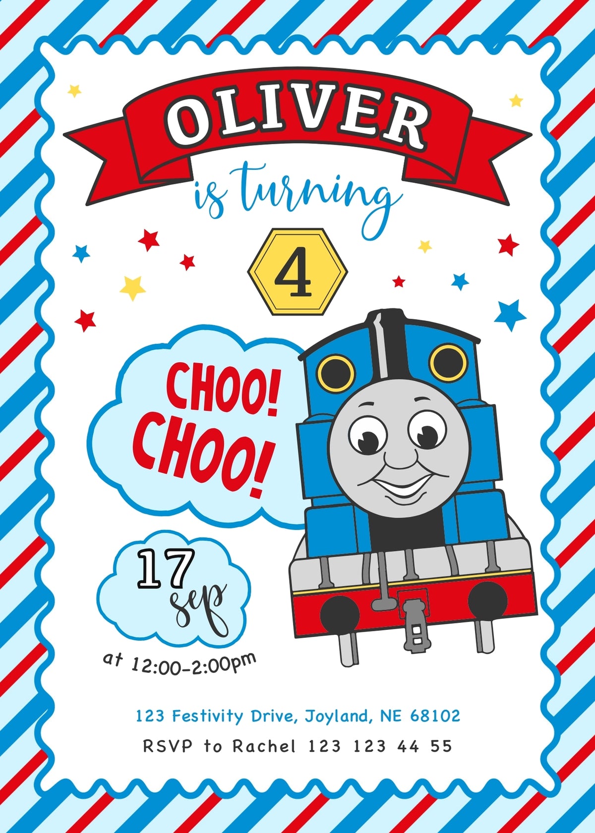 Thomas Train & Friends customizable invitation template | Share or Print | EJ466